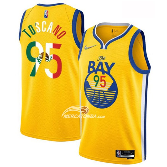Maglia Golden State Warriors Juan Toscano-Anderson NO 95 2022 Statement Royal Special Messico Edition Or